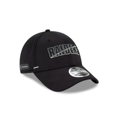 Black Las Vegas Raiders Hat - New Era NFL Official Summer Sideline Stretch Snap 9FORTY Snapback Caps USA3172506